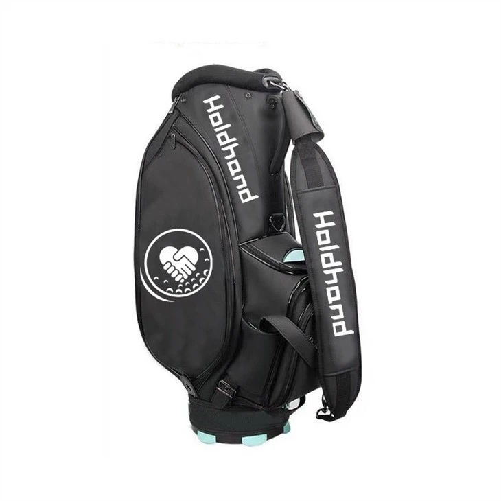 OEM Design Black Golf Club Staff Bags Custom Logo Pu Leather