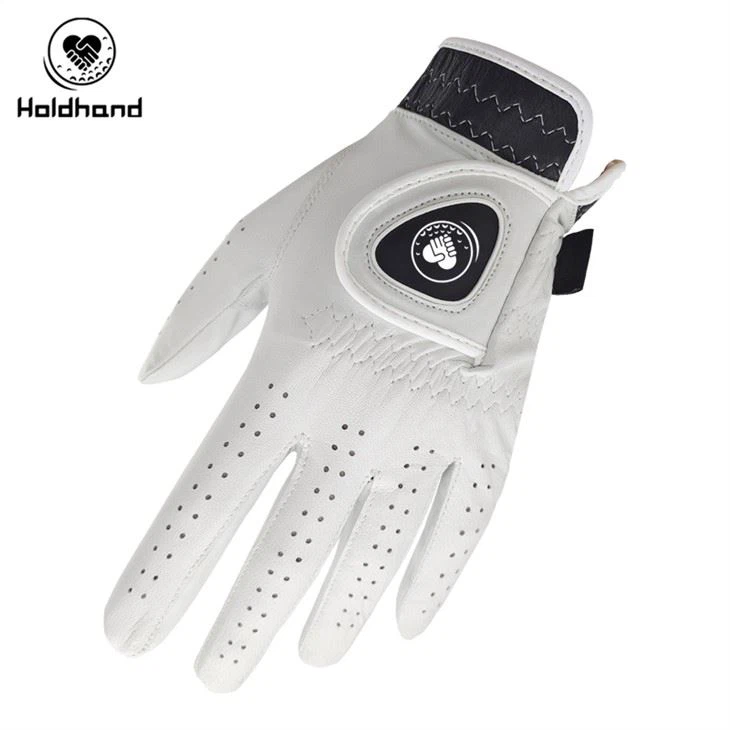 High Quality White Cabretta Leather Custom Logo Golf Glove