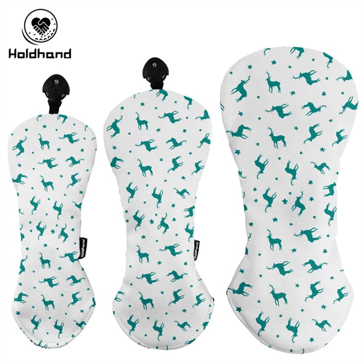 Hot Salling Pekný dizajnový kryt hlavy pre vodiča Fairway Drevo Hybrid PU Koža Golfové pokrývky hlavy OEM vlastné logo